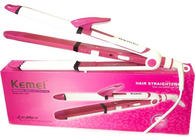 Kemei Km-1291 3 In 1 Professional Hair Straightener