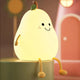 Cute Pear Character Silicone Night Light
