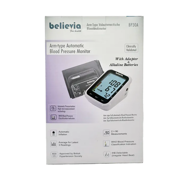 BP Monitor Believia BP30A Arm-Type Automatic