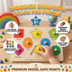 Wooden Shapes & Color Peg Puzzle for Kids | Age 3+