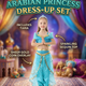 Premium Arabian Princess Dress-Up Costume Set for Girls – Includes Tiara & Sequin Outfit