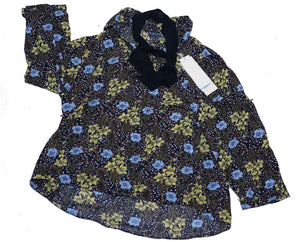 Short Length Flower Oriented Top with Ribbon