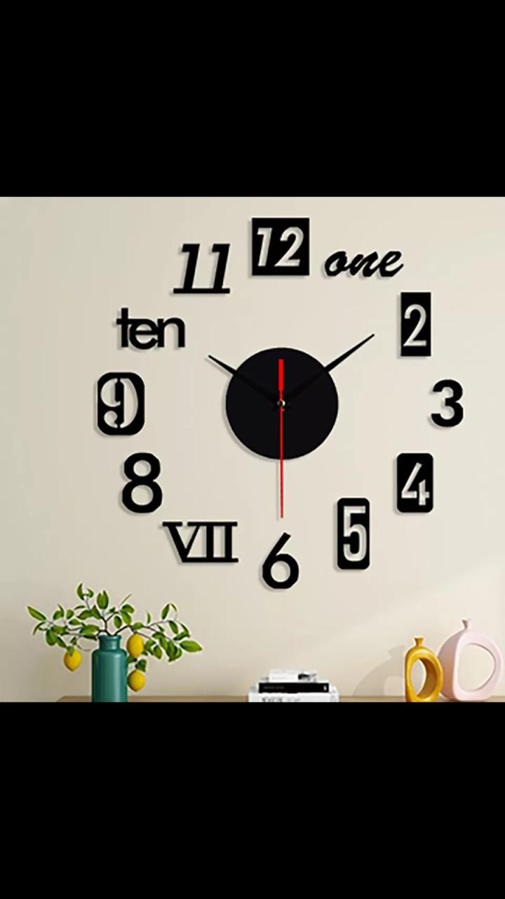 Acrylic Clock Modern Design Wall Sticker Clock Random Store! Apparel