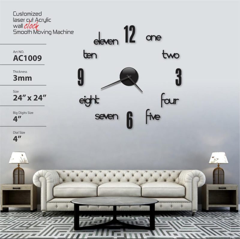 3D Acrylic DIY Mirror Wall Clocks
