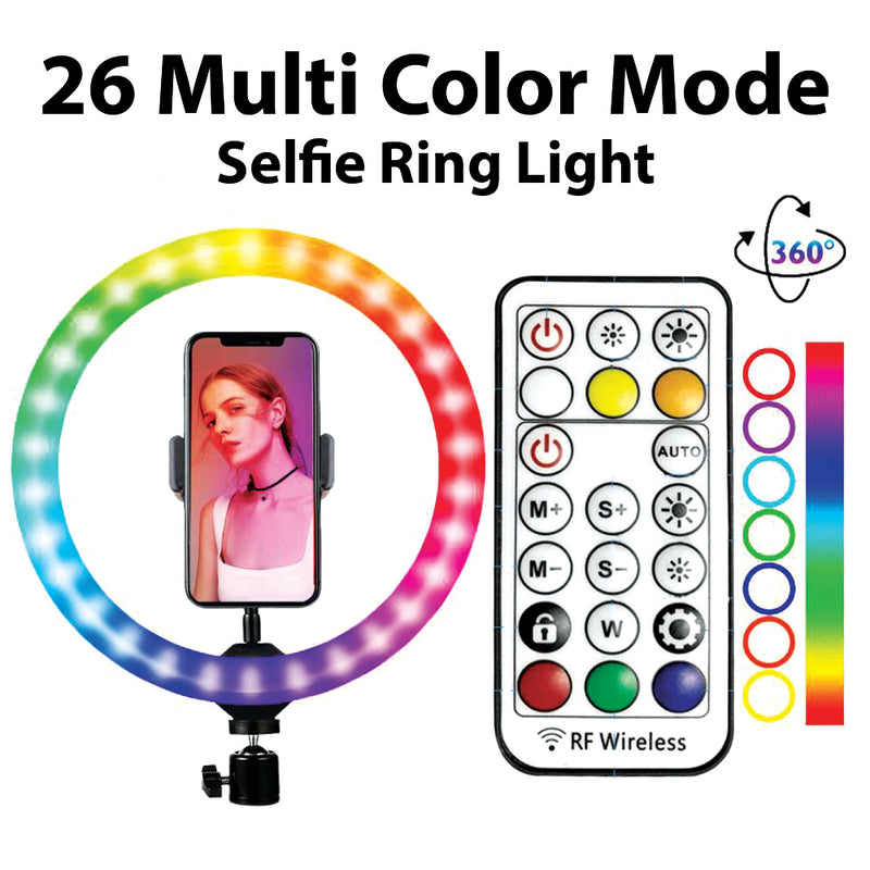 SPEED-X 26CM 26COLOR RGB RING LIGHT WITH REMOTE