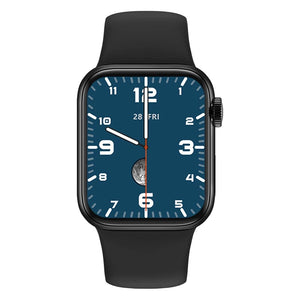 HW12 Smart Watch 40mm Full Screen With Rotating Key Heart Rate Monitor Fitness Tracker BT Make Calls -BLACK