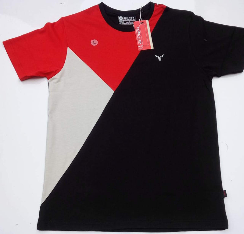 Red & Navy Blue - Basic Crew Neck t-shirt