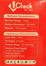 UCheck UC-100 Air Mattress Anti Bedsore Treatment with Adjustable Pump