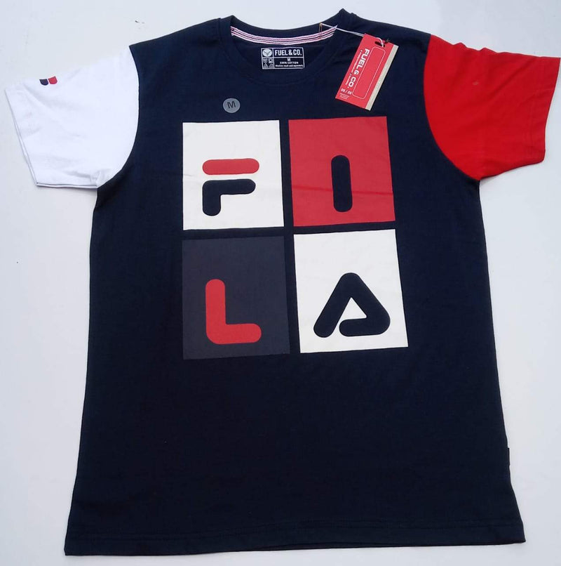 Navy Blue - Crew Neck FILA t-shirt