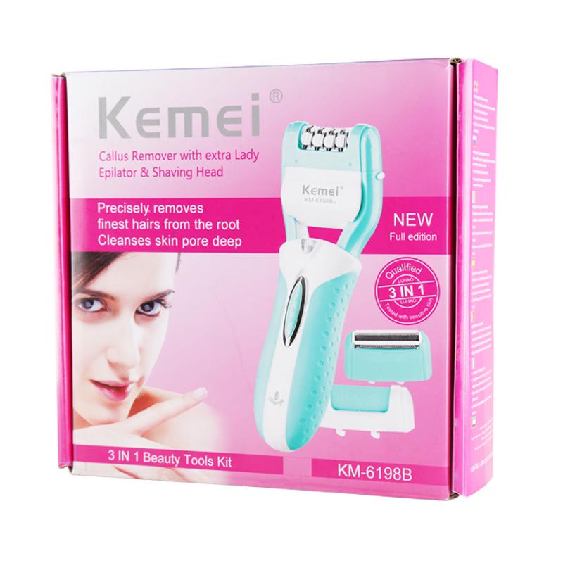 KM-6198B 3 in 1 Lady EpIlator Depilatory Women Electric Shaver