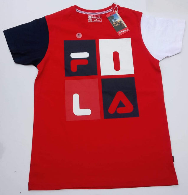 Red - Crew Neck FILA t-shirt