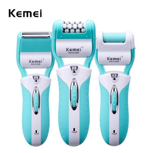 KM-6198B 3 in 1 Lady EpIlator Depilatory Women Electric Shaver