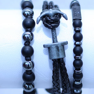 MULTI-LAYER LEATHER BEADS MEN BRACELETS
