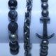 MULTI-LAYER CHROME PLATED BEADS MEN BRACELETS
