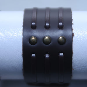 SINGLE LEATHER TYPE BROWN MEN BRACELET