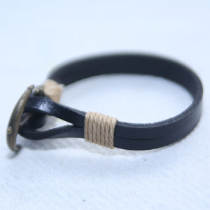 SINGLE CHROME BROWN TYPE MEN BRACELET