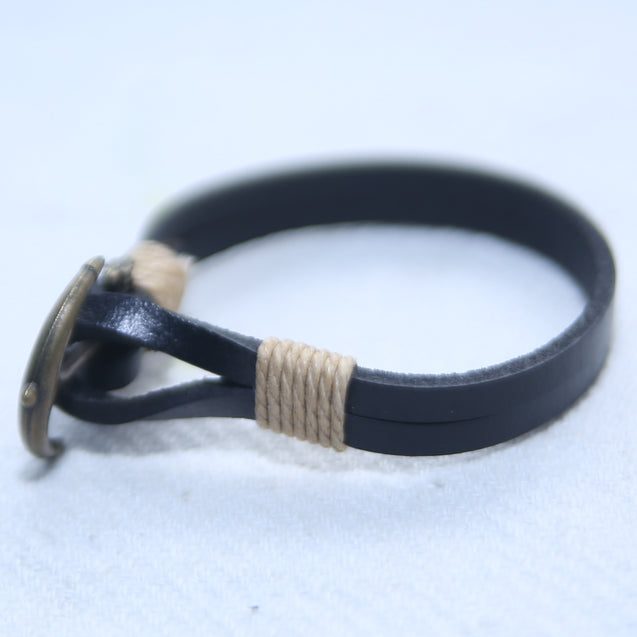 SINGLE CHROME BROWN TYPE MEN BRACELET
