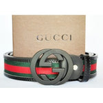 Gucci Men Leather Belt - Premium Quality Green and Black Belt in Pakistan