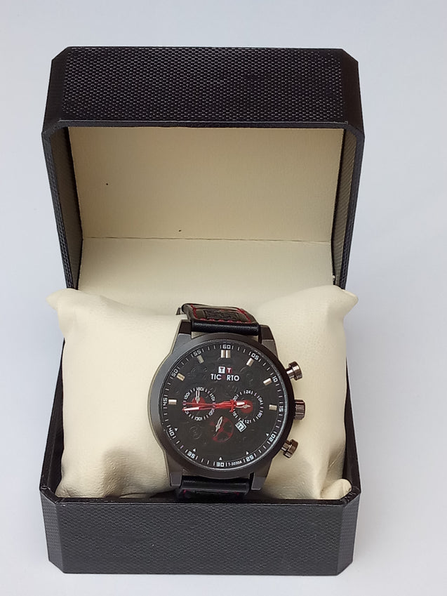 Ticarto-o chronograph watch in black for men