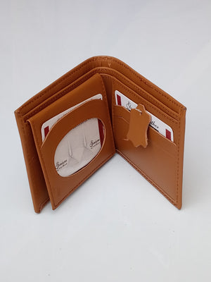 Leather wallet for men in light brown