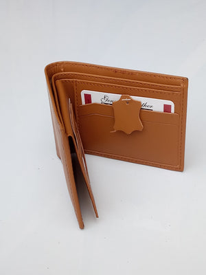 Leather wallet for men in light brown