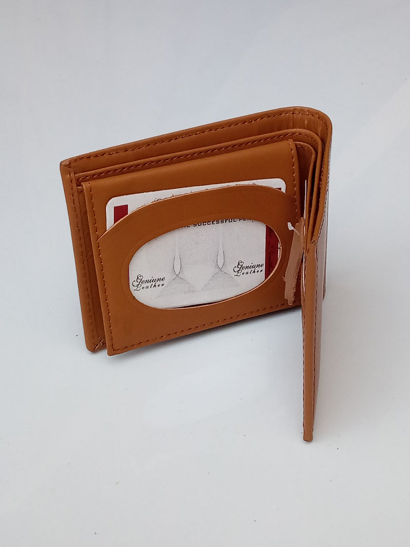 Leather wallet for men in light brown