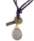 Oxidized Chrome Plated Racket Head Pendant﻿