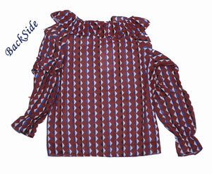 String Collar with Printed Top