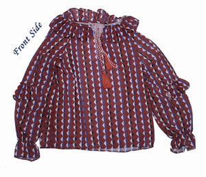 String Collar with Printed Top