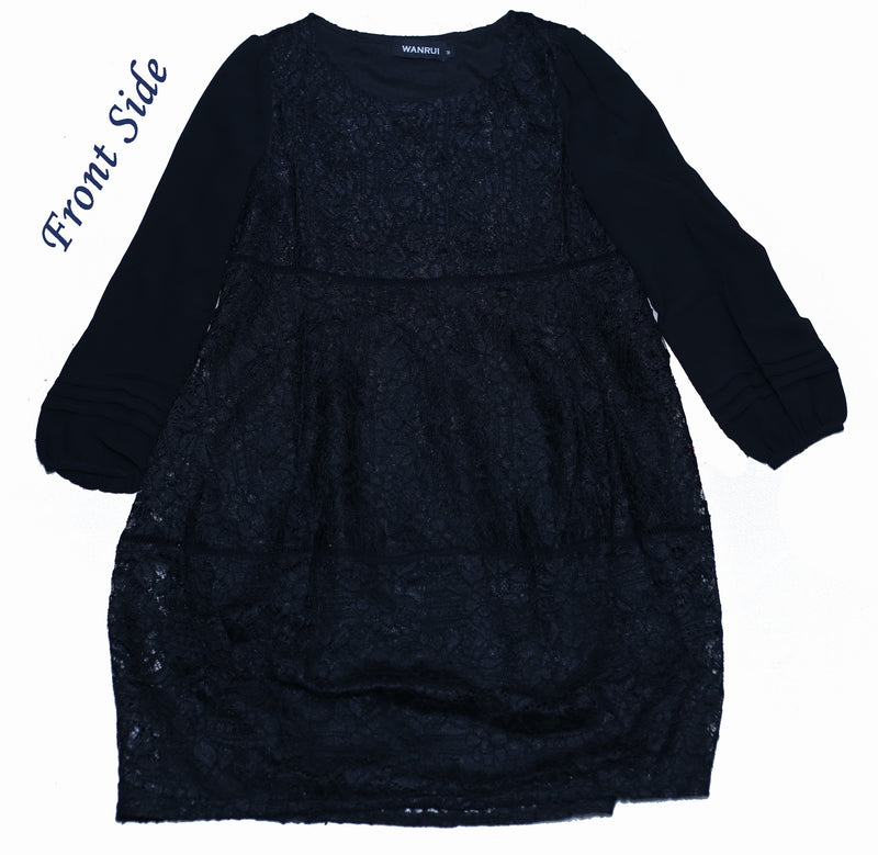 Long Length Fancy Black Frock