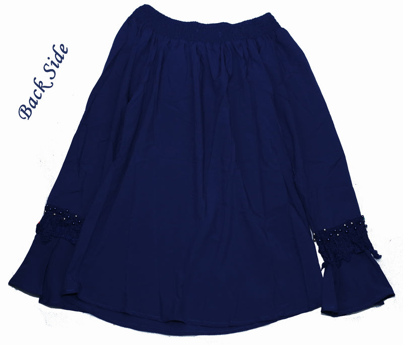 Short Length Flare Navy Blue Top