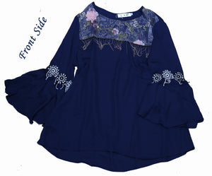 Short Length Navy Blue Top