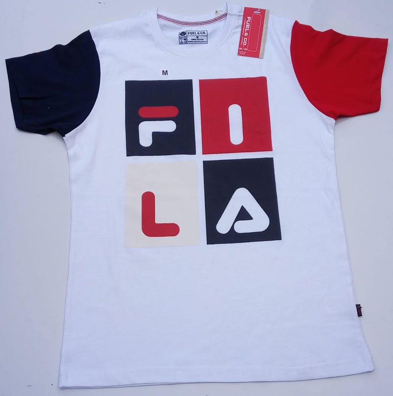 White - Crew Neck FILA t-shirt