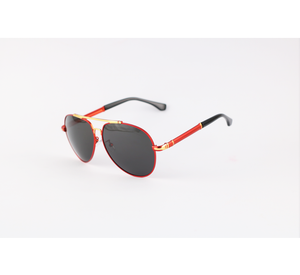 Cartier – Red&Black – Aviator Shape–Metal Polarized