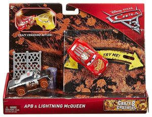 Mattel Disney Pixar Cars 3 Crazy 8 Crashers 2 Pack - APB & Lightning McQueen